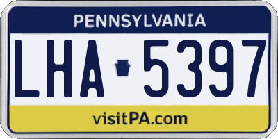 PA license plate LHA5397