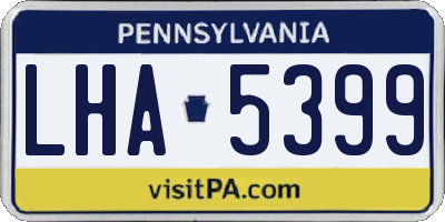 PA license plate LHA5399