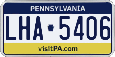 PA license plate LHA5406
