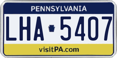 PA license plate LHA5407