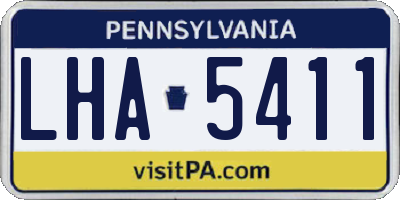 PA license plate LHA5411