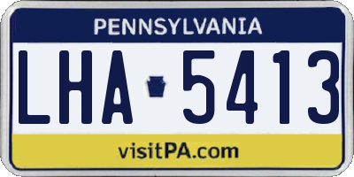 PA license plate LHA5413