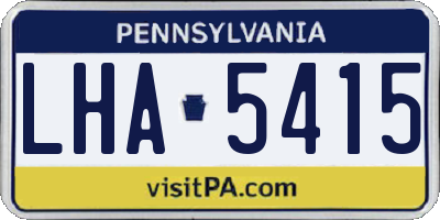 PA license plate LHA5415