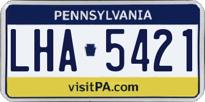 PA license plate LHA5421