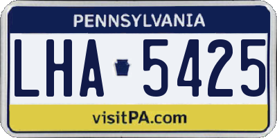 PA license plate LHA5425