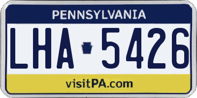 PA license plate LHA5426