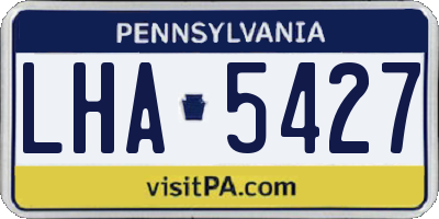 PA license plate LHA5427