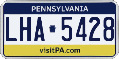 PA license plate LHA5428