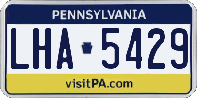 PA license plate LHA5429