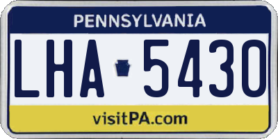 PA license plate LHA5430