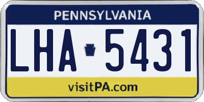 PA license plate LHA5431