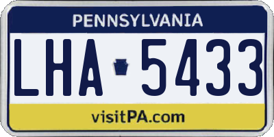PA license plate LHA5433