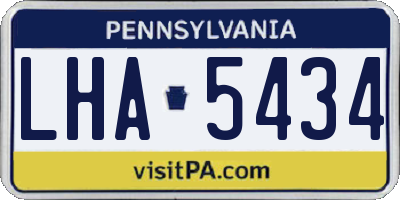 PA license plate LHA5434