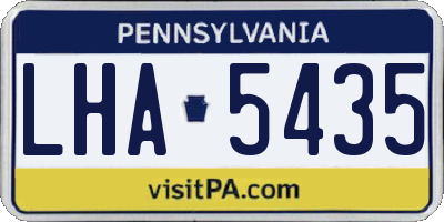 PA license plate LHA5435
