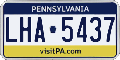 PA license plate LHA5437