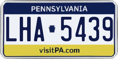 PA license plate LHA5439