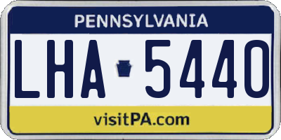 PA license plate LHA5440