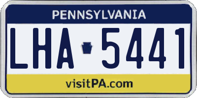 PA license plate LHA5441