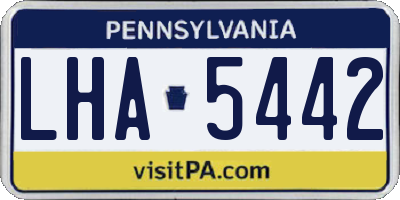 PA license plate LHA5442