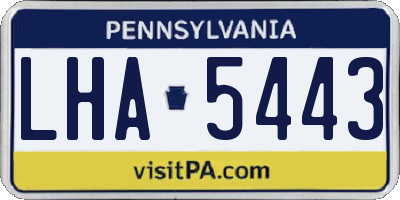 PA license plate LHA5443