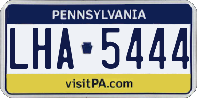 PA license plate LHA5444