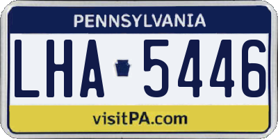 PA license plate LHA5446