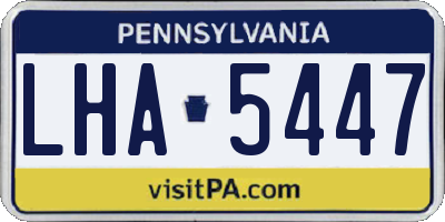 PA license plate LHA5447