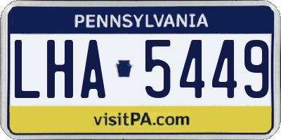 PA license plate LHA5449