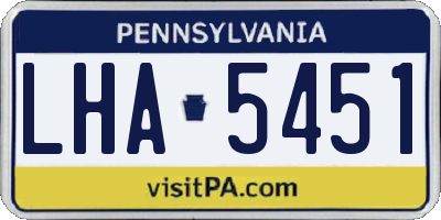 PA license plate LHA5451
