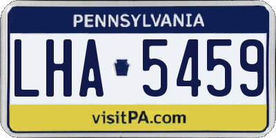 PA license plate LHA5459