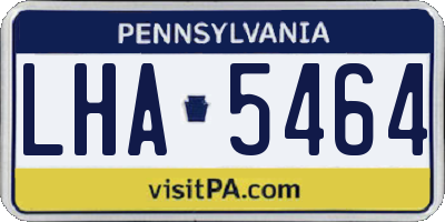 PA license plate LHA5464