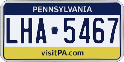 PA license plate LHA5467