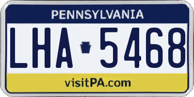 PA license plate LHA5468