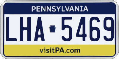 PA license plate LHA5469