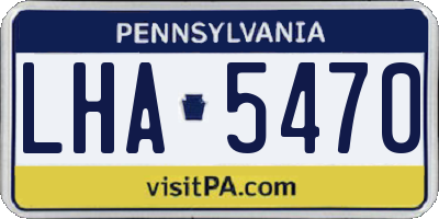 PA license plate LHA5470