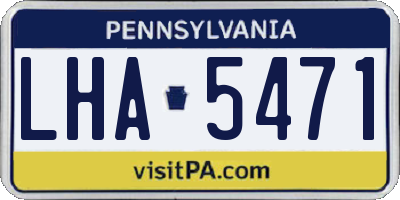 PA license plate LHA5471