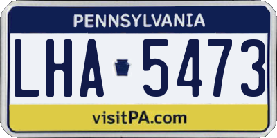PA license plate LHA5473
