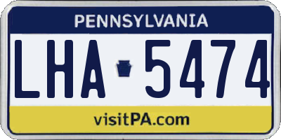 PA license plate LHA5474