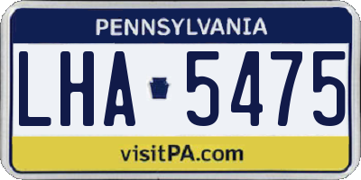PA license plate LHA5475