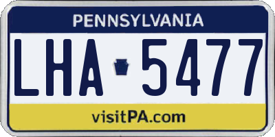 PA license plate LHA5477