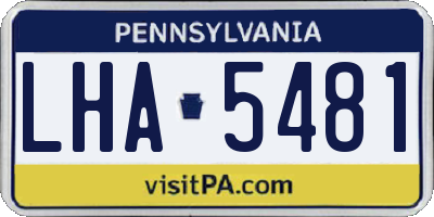 PA license plate LHA5481