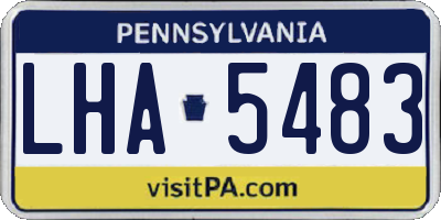 PA license plate LHA5483