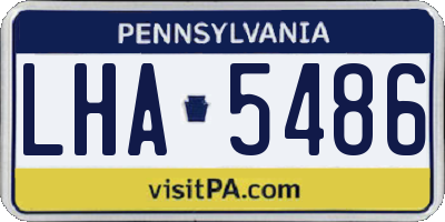 PA license plate LHA5486