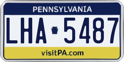 PA license plate LHA5487