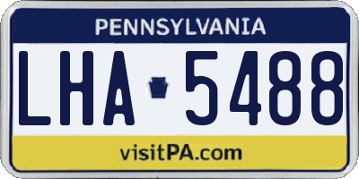 PA license plate LHA5488