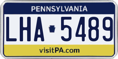PA license plate LHA5489