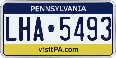 PA license plate LHA5493