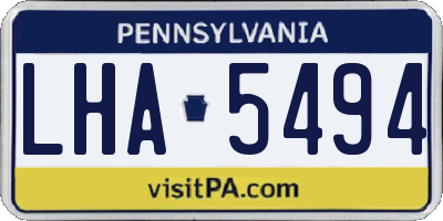 PA license plate LHA5494