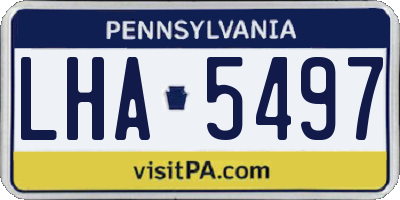 PA license plate LHA5497