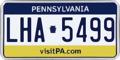 PA license plate LHA5499